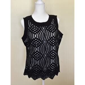 Calvin‎ Klein Black Top Size 10 New with Tags Womens Dressy Business Casual Top